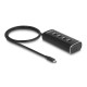 DELOCK USB hub 64233 με διακόπτες, 4 θυρών, 10Gbps, USB-C σύνδεση, μαύρο DELOCK USB hub 64233 με διακόπτες, 4 θυρών, 10Gbps, USB-C σύνδεση, μαύρο