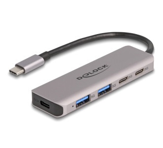 DELOCK USB hub 64239, 4x θυρών, 5Gbps, USB-C σύνδεση, γκρι DELOCK USB hub 64239, 4x θυρών, 5Gbps, USB-C σύνδεση, γκρι