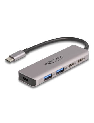 DELOCK USB hub 64239, 4x θυρών, 5Gbps, USB-C σύνδεση, γκρι DELOCK USB hub 64239, 4x θυρών, 5Gbps, USB-C σύνδεση, γκρι