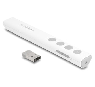 DELOCK τηλεχειριστήριο παρουσιάσεων 64251 με laser & πλήκτρα, 30m, λευκό DELOCK τηλεχειριστήριο παρουσιάσεων 64251 με laser & πλήκτρα, 30m, λευκό