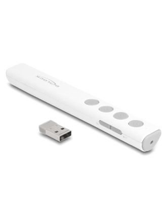 DELOCK τηλεχειριστήριο παρουσιάσεων 64251 με laser & πλήκτρα, 30m, λευκό