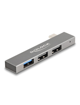 DELOCK USB hub 64274, 3x θυρών, 10Gbps, USB-C σύνδεση, γκρι