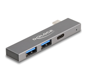 DELOCK USB hub 64275, 3x θυρών, 5Gbps, USB-C σύνδεση, γκρι