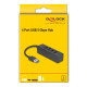 DELOCK USB hub 64350, 4x θυρών, USB 3.0, 5Gbps, USB σύνδεση, μαύρος