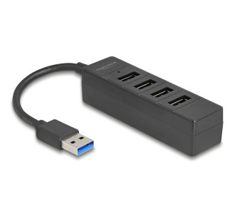 DELOCK USB hub 64350, 4x θυρών, USB 3.0, 5Gbps, USB σύνδεση, μαύρος DELOCK USB hub 64350, 4x θυρών, USB 3.0, 5Gbps, USB σύνδεση, μαύρος