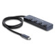 DELOCK USB-C hub 64384 με διακόπτες, 4x θυρών, 10Gbps, USB-C σύνδεση, γκρι DELOCK USB-C hub 64384 με διακόπτες, 4x θυρών, 10Gbps, USB-C σύνδεση, γκρι
