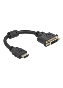 DELOCK αντάπτορας HDMI σε DVI 65206, 4K/30Hz, 20cm, μαύρος