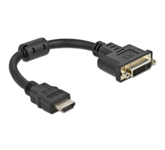 DELOCK αντάπτορας HDMI σε DVI 65206, 4K/30Hz, 20cm, μαύρος
