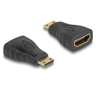 DELOCK αντάπτορας mini HDMI σε HDMI 65244, gold plated, μαύρος
