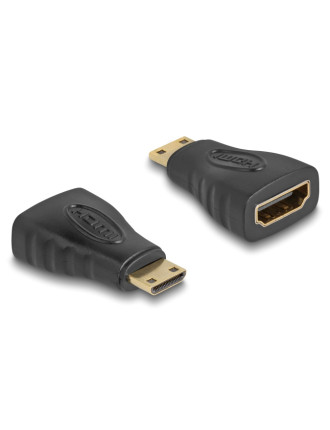 DELOCK αντάπτορας mini HDMI σε HDMI 65244, gold plated, μαύρος