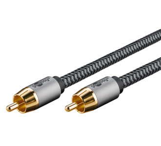 GOOBAY καλώδιο ήχου RCA σε RCA 65298, 5m, μαύρο/ασημί GOOBAY καλώδιο ήχου RCA σε RCA 65298, 5m, μαύρο/ασημί