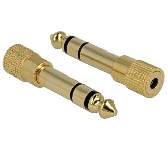 DELOCK αντάπτορας 6.35mm σε 3.5mm 65361, μεταλλικός, gold plated