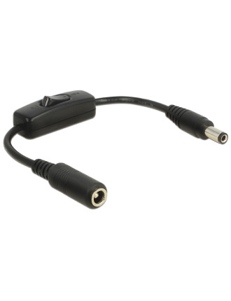DELOCK καλώδιο/διακόπτης τροφοδοσίας 65497, 5.5x2.5mm, 20cm, μαύρο DELOCK καλώδιο/διακόπτης τροφοδοσίας 65497, 5.5x2.5mm, 20cm, μαύρο