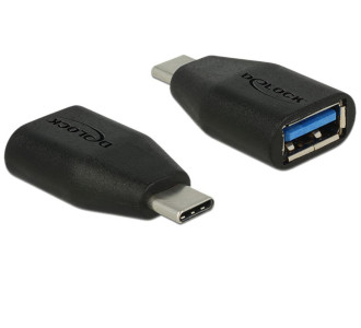DELOCK αντάπτορας USB-C σε USB 3.1 θηλυκό 65519, 10Gbps, μαύρος DELOCK αντάπτορας USB-C σε USB 3.1 θηλυκό 65519, 10Gbps, μαύρος