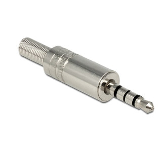 DELOCK Βύσμα 3.5mm Stereo, 4 pin, Bend Protection, metal, ασημί