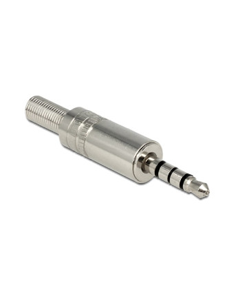 DELOCK Βύσμα 3.5mm Stereo, 4 pin, Bend Protection, metal, ασημί