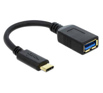 DELOCK καλώδιο USB-C σε USB 65634, USB3.1, Gen 1, 3A, 5Gbps, 15cm, μαύρο