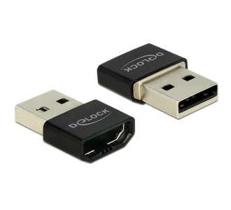 DELOCK αντάπτορας USB σε HDMI-A θηλυκό 65680, μαύρος