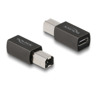 DELOCK αντάπτορας USB-C θηλυκό σε USB Type-B αρσενικό 65839, γκρι
