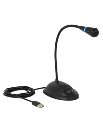 DELOCK μικρόφωνο με βάση και mute button 65871, USB, 1.7m, μαύρο