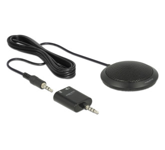 DELOCK μικρόφωνο με αντάπτορα Υ 65873, πυκνωτικό, omnidirectional, μαύρο DELOCK μικρόφωνο με αντάπτορα Υ 65873, πυκνωτικό, omnidirectional, μαύρο