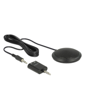 DELOCK μικρόφωνο με αντάπτορα Υ 65873, πυκνωτικό, omnidirectional, μαύρο DELOCK μικρόφωνο με αντάπτορα Υ 65873, πυκνωτικό, omnidirectional, μαύρο