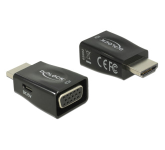 DELOCK αντάπτορας HDMI σε VGA 65902, 1920x1200p/60Hz, μαύρος DELOCK αντάπτορας HDMI σε VGA 65902, 1920x1200p/60Hz, μαύρος