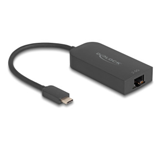 DELOCK αντάπτορας δικτύου 66046, USB-C, 2.5Gbps Ethernet, μαύρος