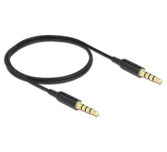 DELOCK καλώδιο 3.5mm 66075, CTIA, 32AWG, 0.5m, μαύρο