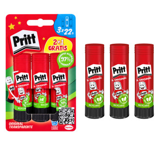 PRITT σετ κόλλα stick Original, 22g, διάφανη, 3τμχ PRITT σετ κόλλα stick Original, 22g, διάφανη, 3τμχ
