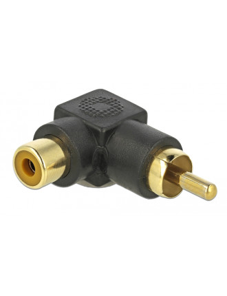 DELOCK αντάπτορας 66168 RCA αρσενικό σε RCA θηλυκό, γωνιακός, μαύρος