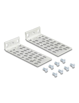 DELOCK σετ βάσεις τοποθέτησης για rack 66236, ασημί, 2τμχ