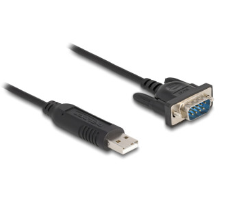 DELOCK καλώδιο USB σε RS-232 66461, 921.6Kbps, 50cm, μαύρο