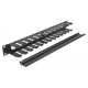 DELOCK cable management 66550 για rack 19"/1U, μεταλλικό, μαύρο