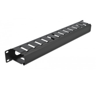DELOCK cable management 66550 για rack 19"/1U, μεταλλικό, μαύρο