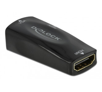DELOCK αντάπτορας HDMI σε VGA 66560, με audio, 1080p/60Hz, μαύρος DELOCK αντάπτορας HDMI σε VGA 66560, με audio, 1080p/60Hz, μαύρος