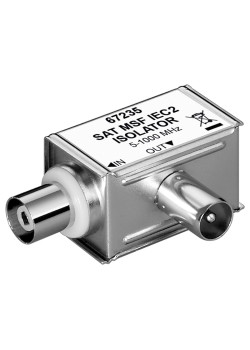 GOOBAY SAT isolator 67235, γωνιακό, 5MHz - 1000MHz, ασημί