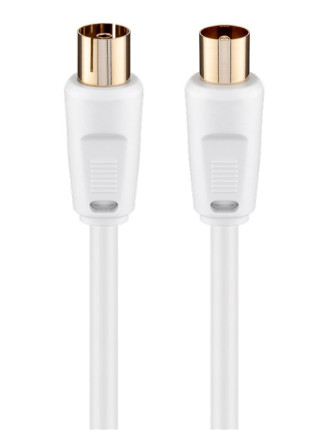 GOOBAY καλώδιο κεραίας 67286, αρσενικό σε θηλυκό, 80dB, 7.5m, λευκό