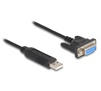 DELOCK καλώδιο USB σε RS-232 67382, 921.6Kbps, 1.8m, μαύρο