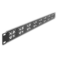 DELOCK κάλυμμα για 8x 40mm ανεμιστήρες 67414 για rack 19"/1U, μεταλλικό, μαύρο