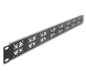 DELOCK κάλυμμα για 8x 40mm ανεμιστήρες 67414 για rack 19"/1U, μεταλλικό, μαύρο