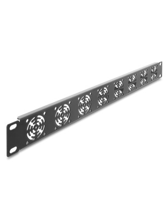 DELOCK κάλυμμα για 8x 40mm ανεμιστήρες 67414 για rack 19"/1U, μεταλλικό, μαύρο