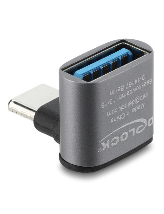 DELOCK αντάπτορας USB-C σε USB 67425, γωνιακός, 10Gbps, 60W, γκρι DELOCK αντάπτορας USB-C σε USB 67425, γωνιακός, 10Gbps, 60W, γκρι