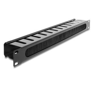 DELOCK cable management 67628 για rack 19"/1U, με βούρτσα προστασίας, μεταλλικό, μαύρο