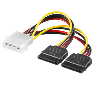 GOOBAY καλώδιο τροφοδοσίας 4 pin σε 2x SATA 68524, 0.13m