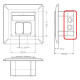 GOOBAY επιτοίχια πρίζα CAT 6a 68572, 2x RJ45, 80x80mm, λευκή GOOBAY επιτοίχια πρίζα CAT 6a 68572, 2x RJ45, 80x80mm, λευκή