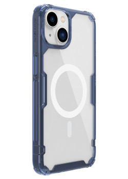 NILLKIN θήκη Nature Pro Magnetic για iPhone 14 Plus, μπλε & διάφανη