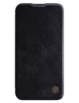 NILLKIN θήκη Qin Pro για iPhone 15 Plus, δερμάτινη, μαύρη