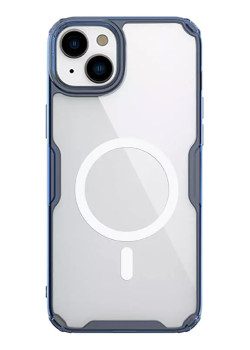 NILLKIN θήκη Nature Pro Magnetic για iPhone 15, διάφανη-μπλε