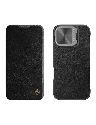NILLKIN θήκη Qin Prop Leather για iPhone 16, δερμάτινη, μαύρη